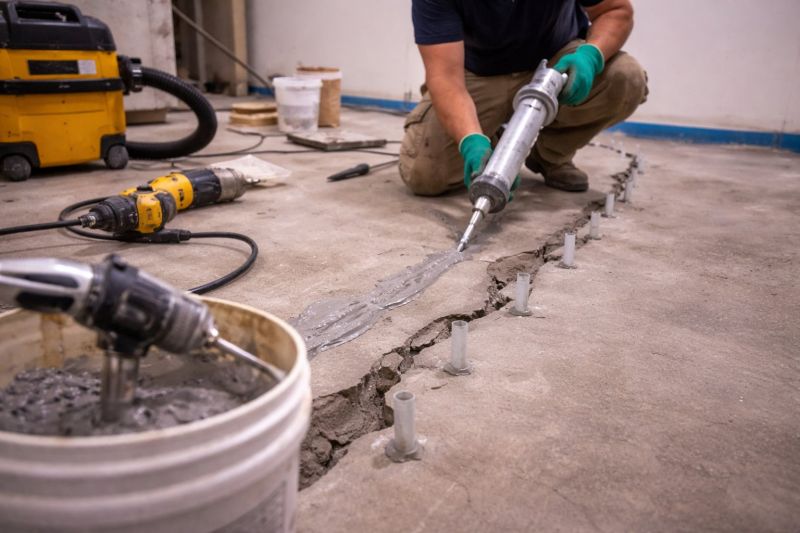 Cracked Basement Floor Repair in Conyers, GA