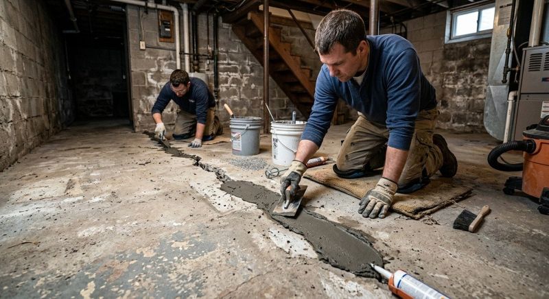 Cracked Basement Floor Repair in Conyers, GA