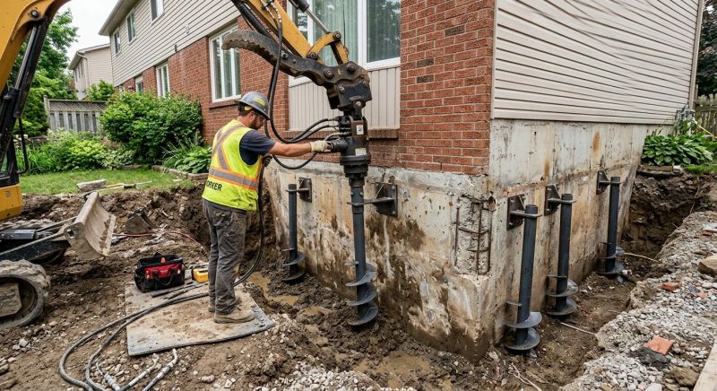 Helical Pile Installation in Conyers, GA