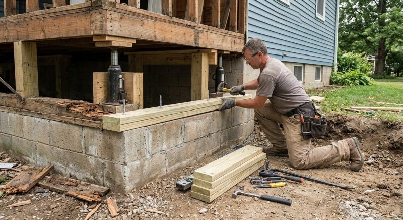 Sinking Foundation Repair in Oxford, GA